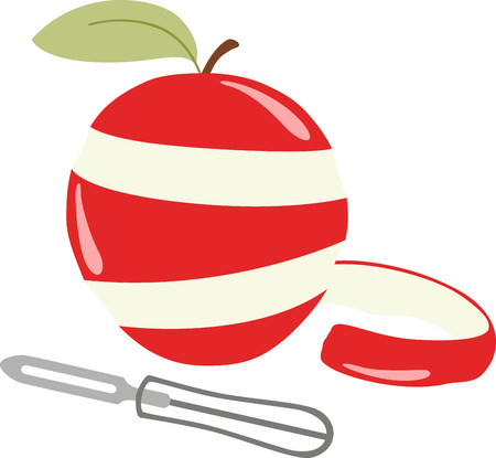 This apple will look wonderful on a kitchen towel or apron.のイラスト素材