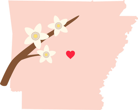 Show your love for your favorite state and it's flower.のイラスト素材