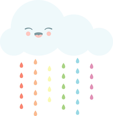 Smile on a rainy day with a happy cloud.のイラスト素材