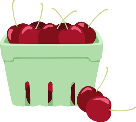 Cherries are an all time favorite when it comes to kitchen decor.  This design will be perfect on table linens, kitchen mats, wall decor, wall plaques and more.のイラスト素材