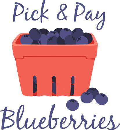 Beat the summertime blues with blueberries!  Create a splendid look for summer with this design on place mats and linens!のイラスト素材