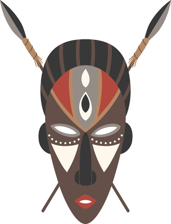 This tribal mask is great for exploring the exotic culture of Africa!  Create show-stopping jackets, table runners, and accessories with this design.のイラスト素材