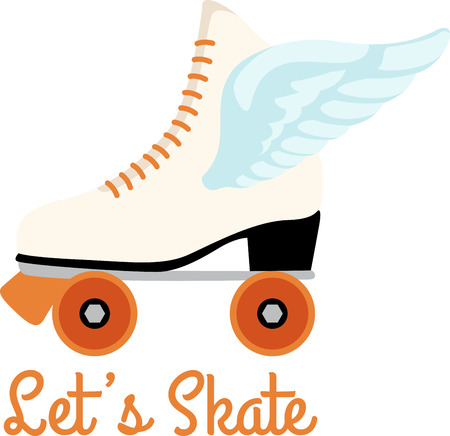 Grab your friends or family and lace up your skates! Take a spin with this design on clothes, towels, pillows, bags, t-shirts and jackets for your skater!のイラスト素材
