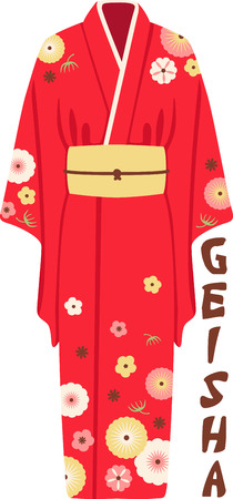 This opulent kimono can add an oriental flavor on quilts, wall hangings, bags, garments, cushions, framed embroidery and more.のイラスト素材