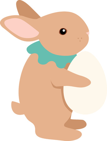 Cute and fluffy bunny is ready for all the festivities! This design will be fabulous on all your Easter projects!のイラスト素材