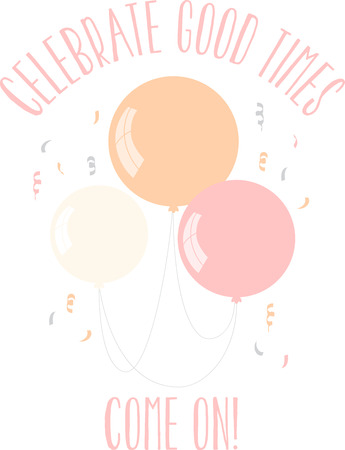 Balloons make any celebration more special!  Indulge with these colorful, festive and fun decorations on special occasion projects.のイラスト素材