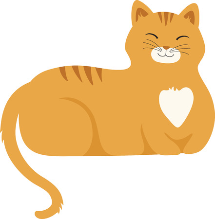 What a cute orange tabby cat logo!  Use this on a girl's tee or pillowcase.のイラスト素材