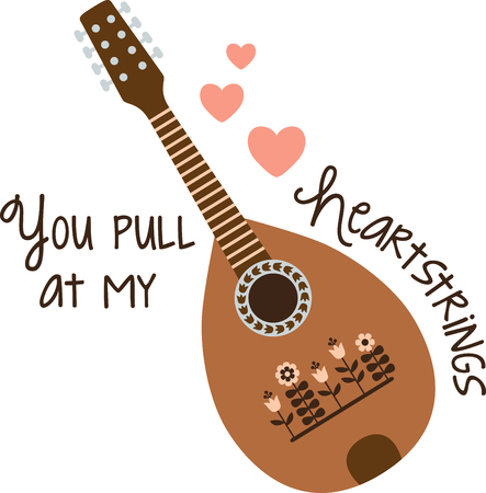 What a pretty mandolin design.  Add this to home decor for a nice touch.のイラスト素材