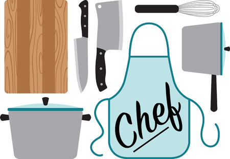 A great design on carryalls, sweatshirts, jacket backs, quilts, wall hangings, and anywhere else you can think of to recognize your favorite chef.のイラスト素材