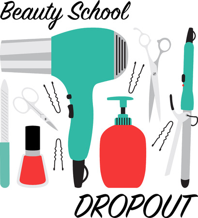 Pay tribute to your hair dressers with this terrific, quick-stitching occupational design on towels, shirts, tote bags, aprons and more.のイラスト素材