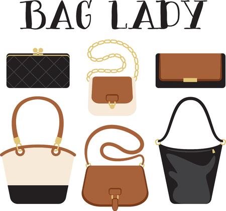 Ladies will love this handbag design. This will look great on banners, throw pillows, tote bags and more.のイラスト素材