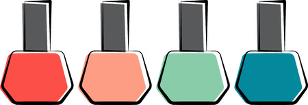 Girls of all ages will love this nail polish design. This will look great on cosmetic bags, throw pillows, hand towels, tote bags and more.のイラスト素材