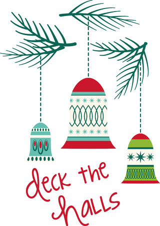 Conjure up the magic and excitement of Christmas with this design on kitchen linen, pillows, wall hangings, totes and more!のイラスト素材