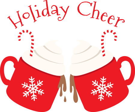 Get the favorite wintertime staple on your home decor and warm up table linen and more with this steamy design on your holiday projects!のイラスト素材