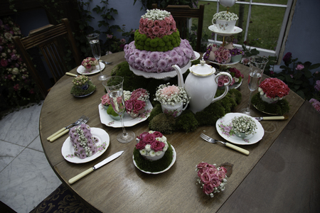 Flower tea setの写真素材