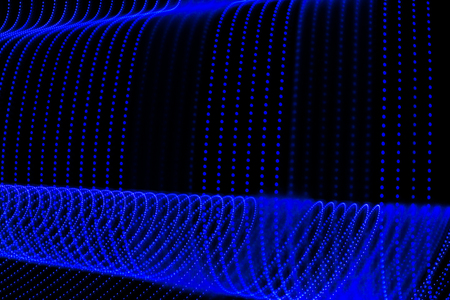 Abstract lines formed by dots of blue color. Futuristic patterns of lines. Futuristic, spatial...