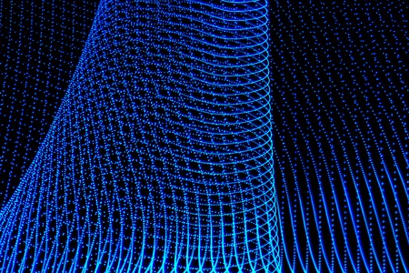 3d illustration. Abstract lights of bluish color on black background. Pattern formed by successive points.の写真素材