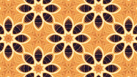 Abstract fractal pattern with golden threads. Geometric figure of repetitive shapes.