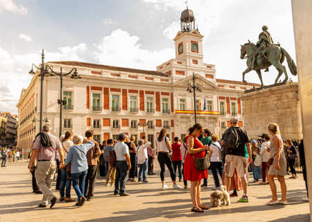 Madrid Spain. May 23, 2018. Tourists visit squares and monuments in the capital of Spain.のeditorial素材
