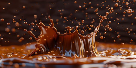 Splash of chocolate. Abstract background of chocolate. 3d renderingの素材