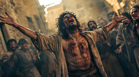 Zombie in the old city of Dubrovnik, Croatia.の素材