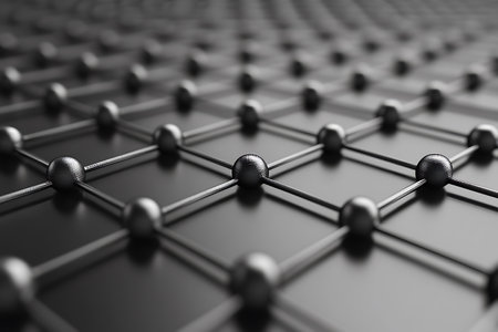 Molecular structure of the atom. 3d render illustration.の素材