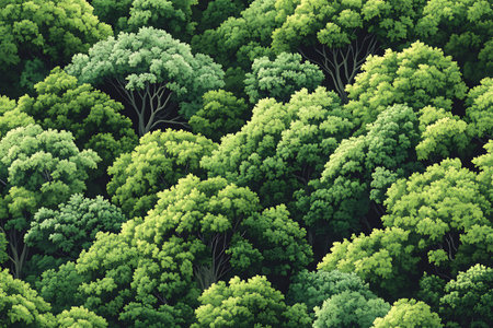 Seamless pattern of green trees in the forest. Vector illustrationの素材