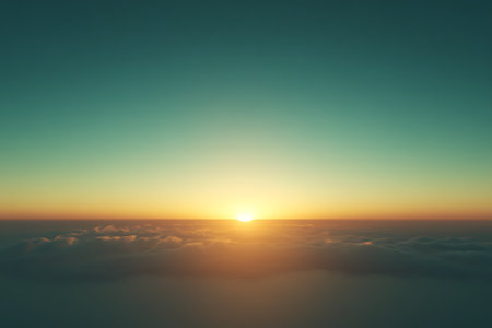Sunset above the clouds - vintage effect style picture. Selective focus.の素材