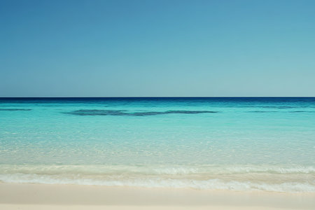Tropical beach with turquoise water and white sand.の素材