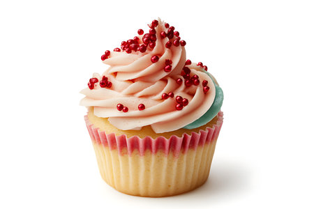 cupcake isolated on white background with clipping path and full depth of fieldの素材