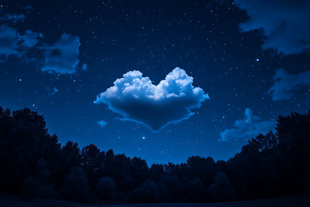 Night sky with clouds and stars. Night sky with stars and cloudsの素材