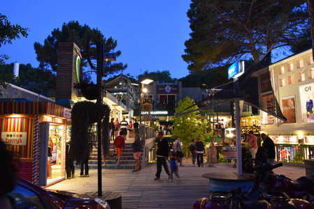 Shopping center of nightのeditorial素材