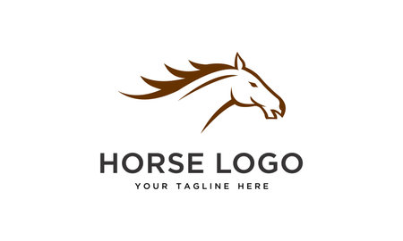vector horse head line art logo templateのイラスト素材