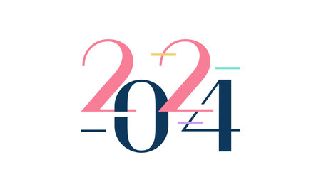Vector 2024 happy new year logo text design 2024 number design templateのイラスト素材