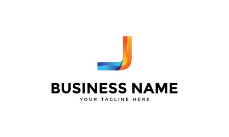 colorful 3d letter J logo templateのイラスト素材