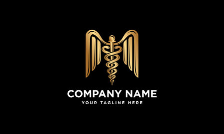 vector caduceus medical logo symbolのイラスト素材