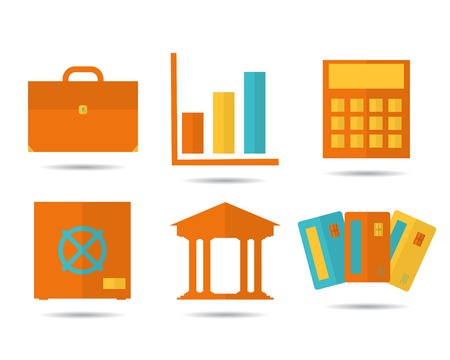 Business icons set on white background.のイラスト素材