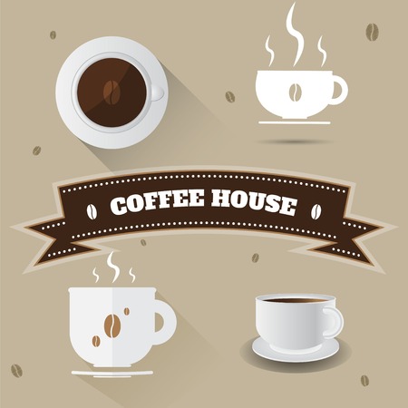 Four cups of coffee.のイラスト素材