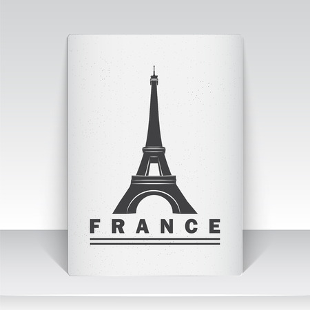 Football Championship of France. Soccer time. Detailed elements. Old retro vintage grunge. Scratched, damaged, dirty effect. Typographic labels, stickers and badges. Flat vector illustrationのイラスト素材