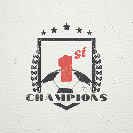Set of Soccer Football Club. Sport Team. Detailed elements. Old retro vintage grunge. Typographic labels, stickers, logos and badges. Flat vector illustrationのイラスト素材