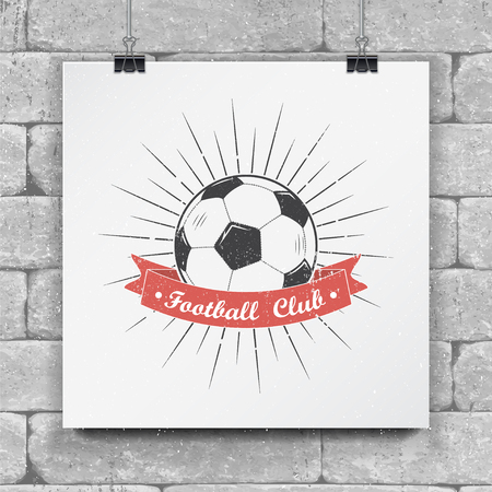 Set of Soccer Football Club. Sport Team. Detailed elements. Old retro vintage grunge. Mock up style.のイラスト素材