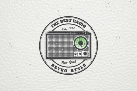 Color sticker retro radio.のイラスト素材