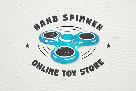 Hand Fidget Spinner Stress Relief Toys. Detailed object. Typographic labels, stickers, logos and badges.のイラスト素材