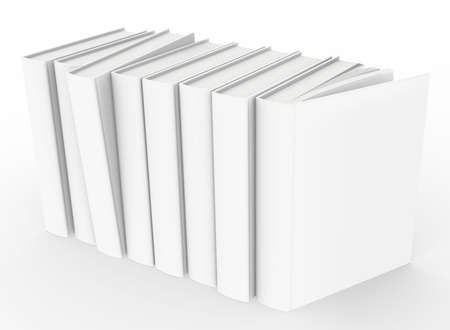 template empty hardcover book mockup set white background , 3d renderingの写真素材
