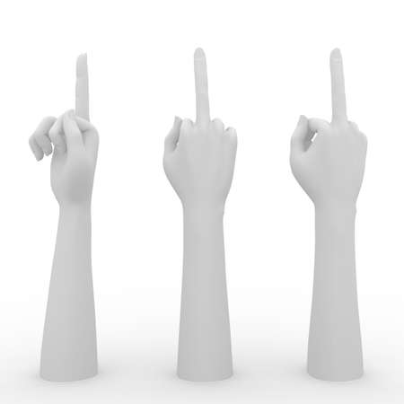 mockup hand make symbol damn and negative , 3d renderingの写真素材