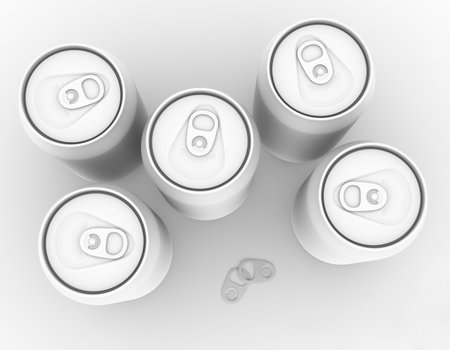 can mockup in white background , 3d renderingの写真素材