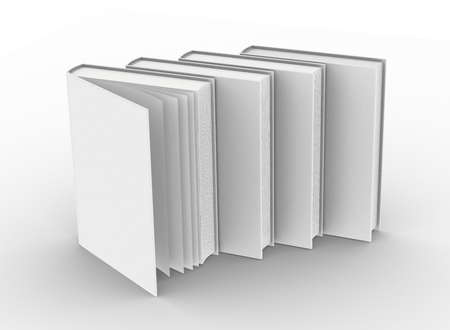 template empty hardcover book mockup set white backgroundの写真素材
