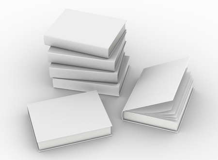 template empty hardcover book mockup set , 3d renderingの写真素材