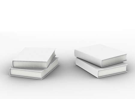 template empty hardcover book mockup set on white backgroundの写真素材