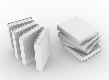 template empty hardcover book mockup set , 3d renderingの写真素材